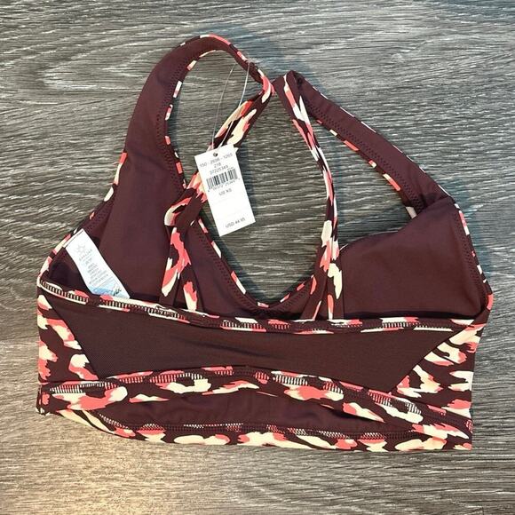 NWT OFFLINE Bye Aerie Cheetah Print Sports Bra Size XS Maroon Orange - Picture 2 of 4